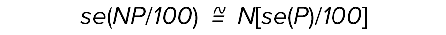 se(NP divided by 100) approximately equal to N[se(P) divided by 100]