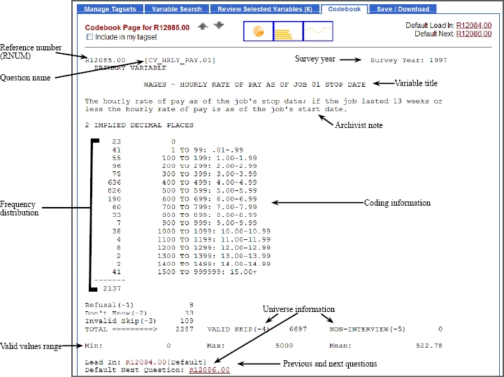 Created Variable Codebook Page